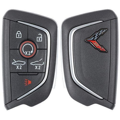 2020 - 2021 Chevrolet Corvette C8 Smart Key 6B Trunk / Starter / Hood - YG0G20TB1 - Carbon Gray Logo